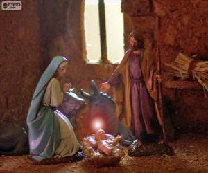 Puzzle Η Αγία Οικογένεια την παραμονή των Χριστουγέννων